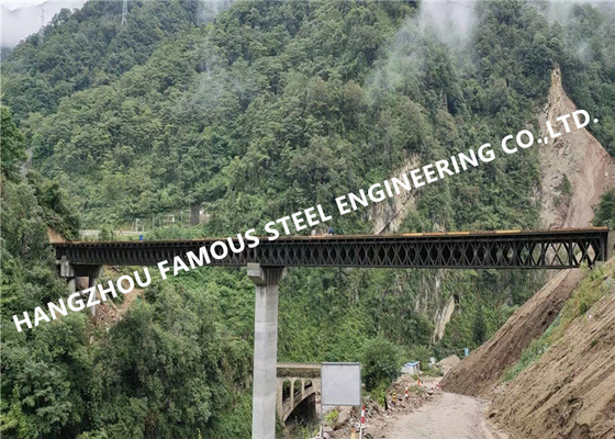 Çin 200 Tip Çift Şeritli Çelik Bailey Köprüsü 50 Ton Yük Kapasitesi Galvanizli Konstrüksiyon Tedarikçi