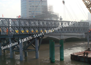 Çin Q345B Ön Üretimli Modüler Çelik Bailey Köprüsü Ağır Kapasite Uzun Yorgunluk Ömrü Tedarikçi