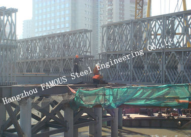 Çin HD200 Çift Sıra Güverte Tipi Modüler Çelik Bailey Köprüsü Sitede Kaldırma Kurulumu Tedarikçi