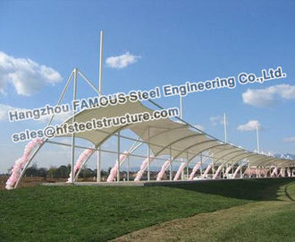 Çin Membran Yapısı PVC ile Ticari Çelik Bina PVDF PTFE Tedarikçi