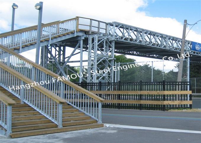 İngiltere Standart Montajlı Geçici Yaya Çelik Bailey Köprüsü Toplu Taşıma 0