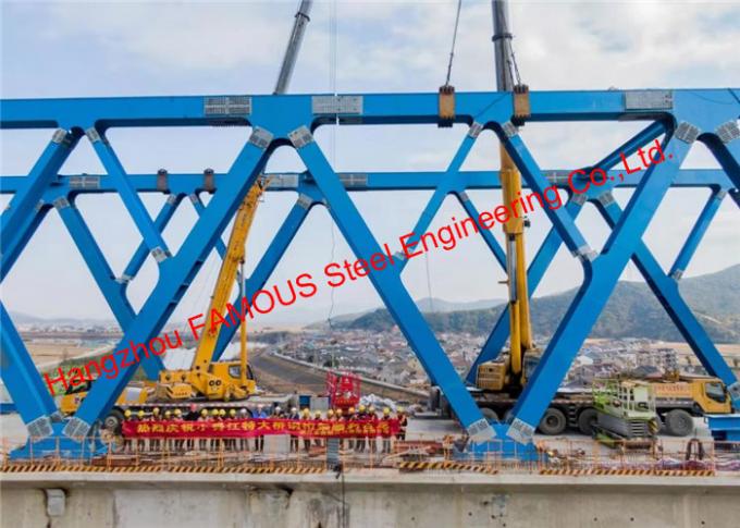 Eğimli Dize Çelik Makas Sertleştirilmiş Sürekli Kiriş Yapısı Yüksek Hızlı Demiryolu Köprüsü 0