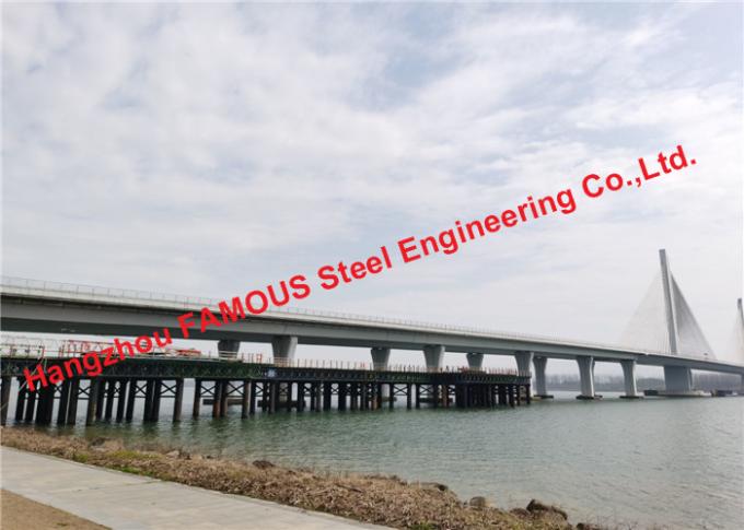 Karayolu Demiryolu için Eğik Kavisli Çelik I-Kiriş Makas Köprü İnşaatı 0