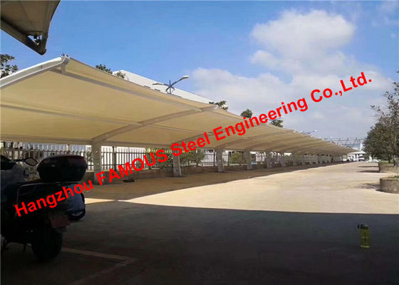 Çin Dış Mekan Otopark Güneşlik Çelik Çerçeve Barınaklar Kemerli Çatılı PVC Kumaşlı Tek Eğimli Carport Tedarikçi