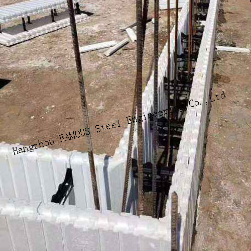 ICFs Yalıtılmış beton Formlar İstiflenmiş kurulum modülleri düz EPS yapı blokları 2