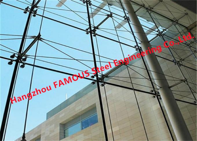 Alüminyum Çelik Yapı Cam Giydirme Cephe Noktası Sabit Camlı Örümcek Binalar 0