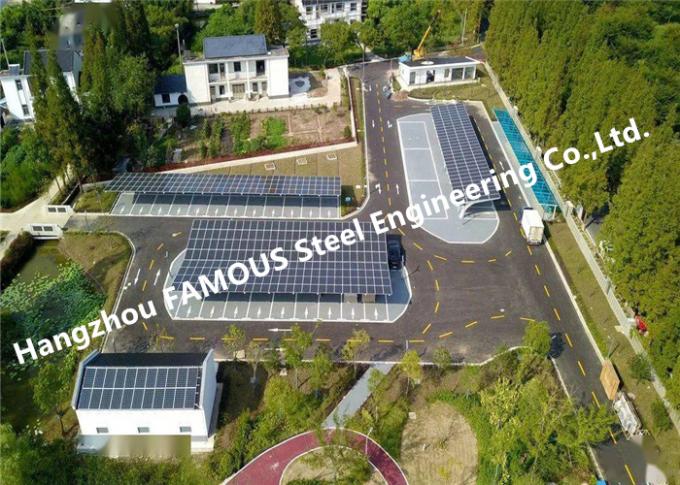 Özelleştirilmiş Su Geçirmez Fotovoltaik Panel Alüminyum Solar PV Carports Montaj Sistemi 0