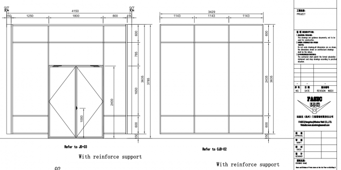 NFRC Alüminyum Cam Vitrin Orta Stile Pencereler ve Kapılar 2